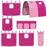 Lit superposé sans matelas avec toboggan et rideaux 90x200 cm 