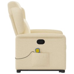 Fauteuil inclinable de massage Crème Tissu 
