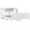 Lit bibliothèque sans matelas blanc 200x200 cm bois pin massif 