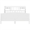 Lit bibliothèque sans matelas blanc 200x200 cm bois pin massif 