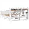 Lit bibliothèque sans matelas blanc 200x200 cm bois pin massif 
