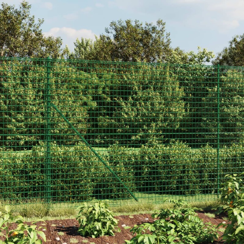 Clôture en treillis métallique vert 1,8x25 m acier galvanisé 