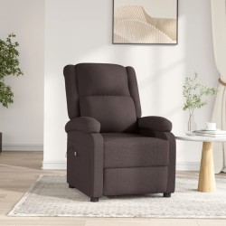 Fauteuil inclinable électrique Marron foncé Tissu 
