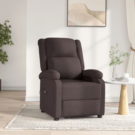 Fauteuil inclinable électrique Marron foncé Tissu 