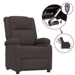 Fauteuil inclinable électrique Marron foncé Tissu 