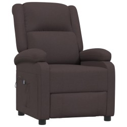 Fauteuil inclinable électrique Marron foncé Tissu 