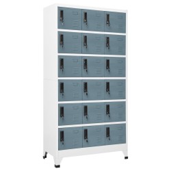 Armoire à casiers Gris clair et gris foncé 90x40x180 cm Acier 