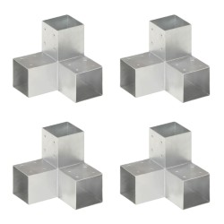 Connecteurs de poteau 4 pcs Forme en Y Métal galvanisé 91x91 mm 