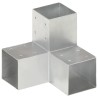 Connecteurs de poteau 4 pcs Forme en Y Métal galvanisé 91x91 mm 