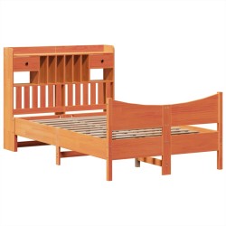 Cadre de lit sans matelas cire marron 120x190cm bois pin massif 