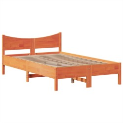 Cadre de lit sans matelas cire marron 120x190cm bois pin massif 