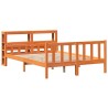 Cadre de lit et tête de lit sans matelas cire marron 160x200 cm 
