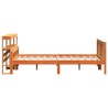 Cadre de lit et tête de lit sans matelas cire marron 160x200 cm 