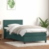 Sommier à lattes de lit et matelas vert foncé 80x220 cm velours 