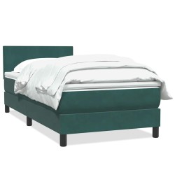 Sommier à lattes de lit et matelas vert foncé 80x220 cm velours 