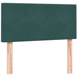 Sommier à lattes de lit et matelas vert foncé 80x220 cm velours 
