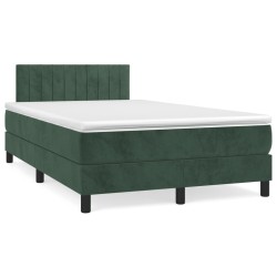 Sommier à lattes de lit avec matelas vert foncé 120x190 cm 