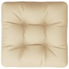 Coussin de palette beige 60x61,5x10 cm tissu 