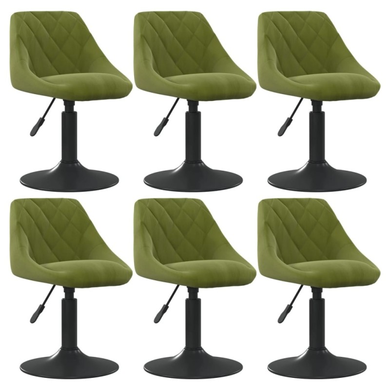 Chaises pivotantes à manger lot de 6 vert clair velours Chaises pivotantes à manger lot de 6 vert clair velours