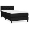 Sommier à lattes de lit avec matelas Noir 100x200 cm Tissu 