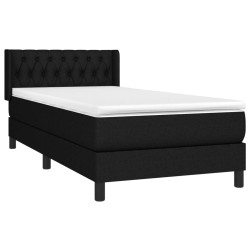 Sommier à lattes de lit avec matelas Noir 100x200 cm Tissu 