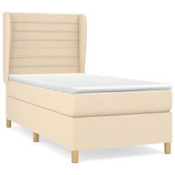 Sommier à lattes de lit avec matelas Crème 100x200 cm Tissu 