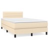 Sommier à lattes de lit avec matelas crème 120x190 cm tissu 