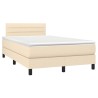 Sommier à lattes de lit avec matelas crème 120x190 cm tissu 