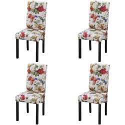 Chaises à manger lot de 4 multicolore tissu 