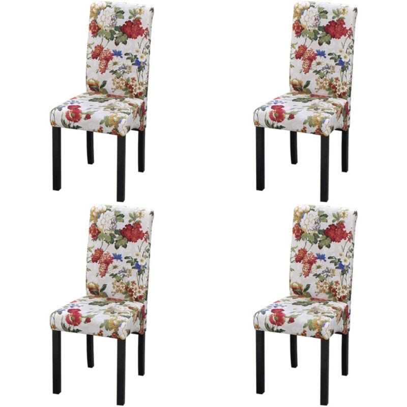 Chaises à manger lot de 4 multicolore tissu Chaises à manger lot de 4 multicolore tissu