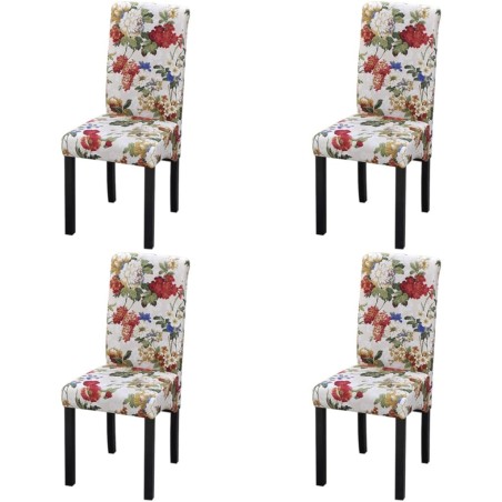 Chaises à manger lot de 4 multicolore tissu 