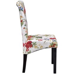 Chaises à manger lot de 4 multicolore tissu 