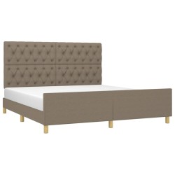 Cadre de lit sans matelas taupe 160x200 cm tissu 