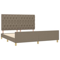 Cadre de lit sans matelas taupe 160x200 cm tissu 