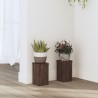 Supports pour plantes 2 pcs chêne marron bois d'ingénierie 