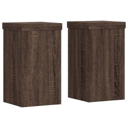 Supports pour plantes 2 pcs chêne marron bois d'ingénierie 
