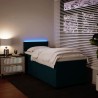 Sommier à lattes de lit avec matelas bleu 80x200 cm velours 
