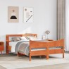 Cadre de lit et tête de lit cire marron 135x190 cm bois de pin 