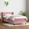Sommier à lattes de lit avec matelas rose 100x220 cm velours 