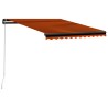 Auvent manuel rétractable 300x250 cm Orange et marron 