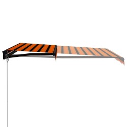 Auvent manuel rétractable 300x250 cm Orange et marron 