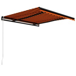 Auvent manuel rétractable 300x250 cm Orange et marron 