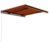 Auvent manuel rétractable 300x250 cm Orange et marron 