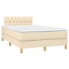 Sommier à lattes de lit avec matelas crème 120x190 cm tissu 