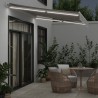 Auvent manuel rétractable avec LED anthracite blanc 350x250 cm 