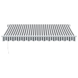 Auvent manuel rétractable avec LED anthracite blanc 350x250 cm 