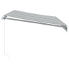 Auvent manuel rétractable avec LED anthracite blanc 350x250 cm 