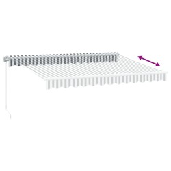 Auvent manuel rétractable avec LED anthracite blanc 350x250 cm 