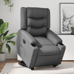 Fauteuil inclinable électrique gris similicuir 