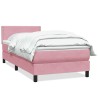 Sommier à lattes de lit avec matelas rose 100x220 cm velours 